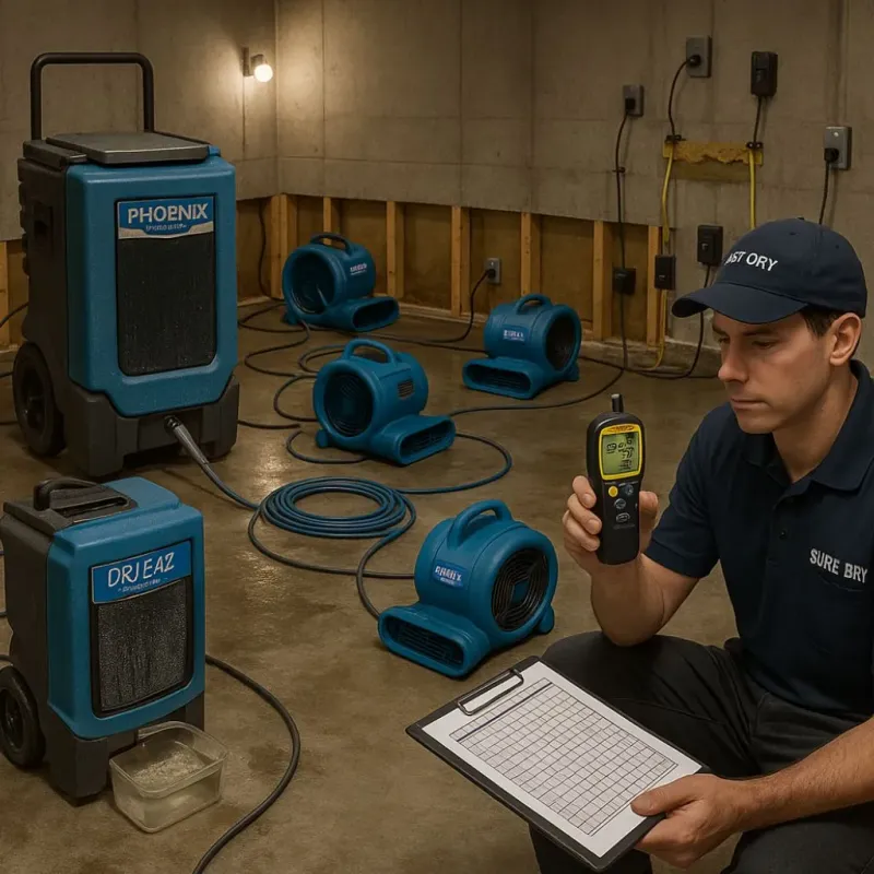 Structural Drying and Dehumidification process in Tortolita, AZ